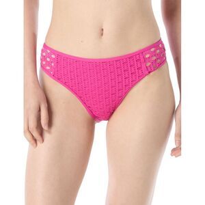 Carmen Marc Valvo Womens Crochet Bikini Bottom Medium Ultra Pink - NWT $58